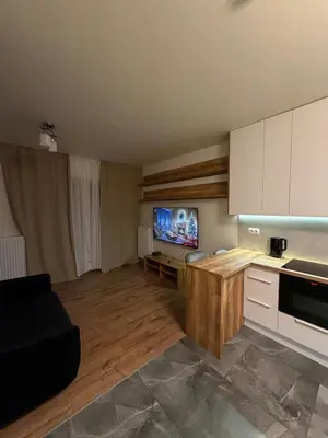 Kuchnia lub aneks kuchenny w obiekcie New cozy apartment in a gated complex in Wola