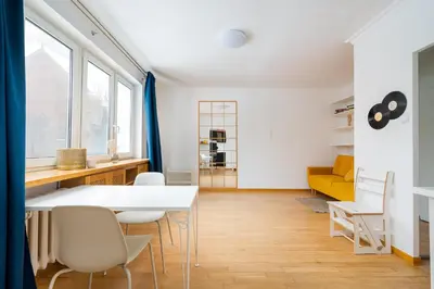 Część wypoczynkowa w obiekcie Mokotów Czarnomorska Homely Studio by BookingHost