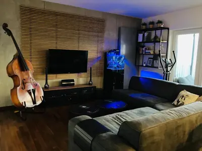 Telewizja i/lub zestaw kina domowego w obiekcie Family Jazz Apartment