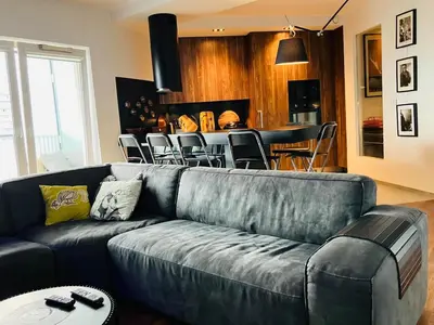 Część wypoczynkowa w obiekcie Family Jazz Apartment