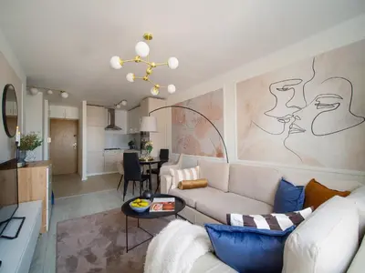 Część wypoczynkowa w obiekcie In the Clouds Luxury Cozy Apartment