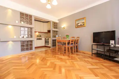 Kuchnia lub aneks kuchenny w obiekcie Rental Apartments Szeroki Dunaj