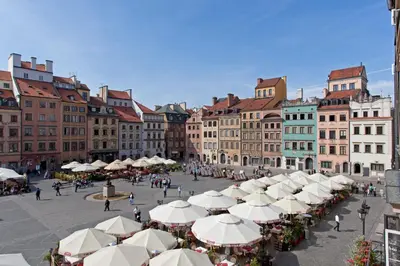 Widok na miasto Warszawa z tego apartamentu