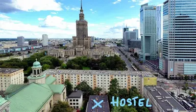 Widok na miasto Warszawa z tego hostelu