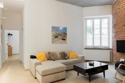 Telewizja i/lub zestaw kina domowego w obiekcie Apartment In the Heart of Warsaw