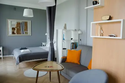 Łóżko lub łóżka w pokoju w obiekcie Studio Panorama 