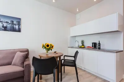 Kuchnia lub aneks kuchenny w obiekcie Platinum Residence Mokotów