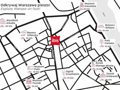 Plan piętra w obiekcie Ibis Warszawa Stare Miasto