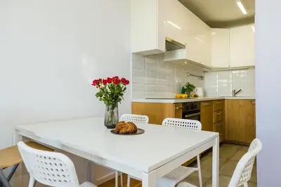 Kuchnia lub aneks kuchenny w obiekcie ShortStayPoland Chlodna (B21)