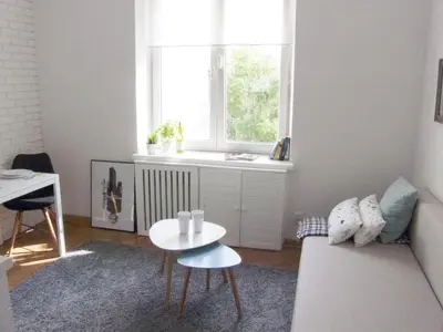 Część wypoczynkowa w obiekcie Studio in heart of Warsaw