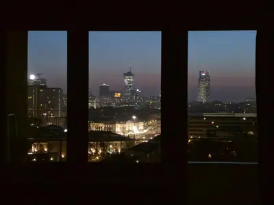 Widok na miasto Warszawa z tego apartamentu