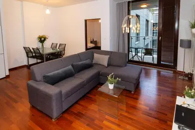 Część wypoczynkowa w obiekcie Triton Apartments in Warsaw