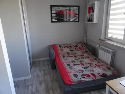 Łóżko lub łóżka w pokoju w obiekcie Zenhouse apartament Warszawa Ursynów, Mokotów wynajem krótkoterminowy, noclegi