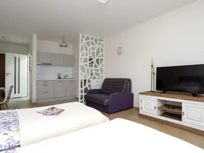 Telewizja i/lub zestaw kina domowego w obiekcie Manhattan Place Apartament