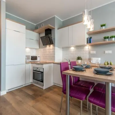 Kuchnia lub aneks kuchenny w obiekcie P&O Apartments EXPO XXI - at 12B Ordona Street