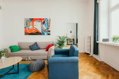 Część wypoczynkowa w obiekcie oompH Warsaw Central Elegant Apartment
