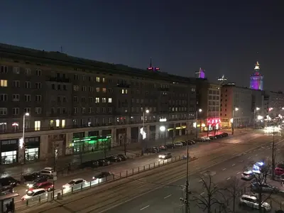 Widok na miasto Warszawa z tego apartamentu