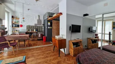 Telewizja i/lub zestaw kina domowego w obiekcie Studio Klimat MOKOTÓW