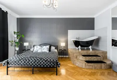 Łóżko lub łóżka w pokoju w obiekcie ClickTheFlat Apartment Chmielna 7