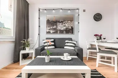 Część wypoczynkowa w obiekcie Apartments Dexter Warsaw by Noclegi Renters