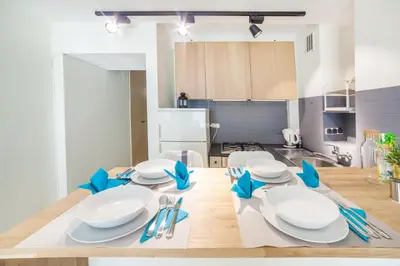 Kuchnia lub aneks kuchenny w obiekcie Apartments Dexter Warsaw by Noclegi Renters