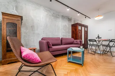 Część wypoczynkowa w obiekcie Apartments City Center Warsaw by Noclegi Renters