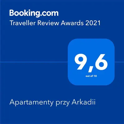 Certyfikat, podpis lub inny dokument wystawiony w obiekcie Apartamenty przy Arkadii