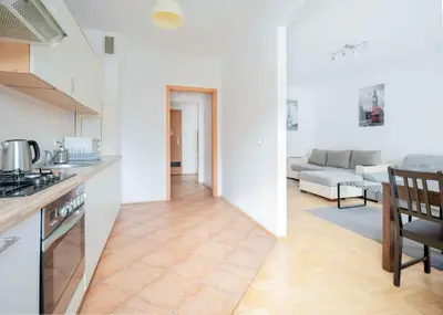 Kuchnia lub aneks kuchenny w obiekcie Green Kabaty Apartment 2