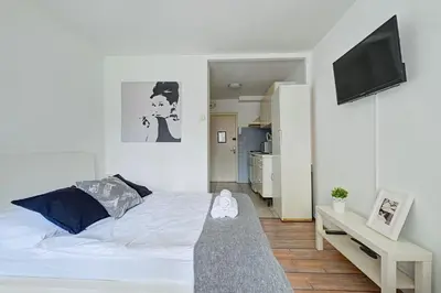 Łóżko lub łóżka w pokoju w obiekcie Noctis Apartment Bagno