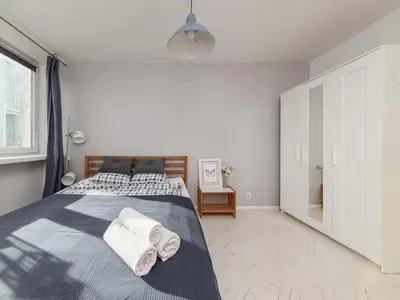 Łóżko lub łóżka w pokoju w obiekcie Bagno Cozy Studio