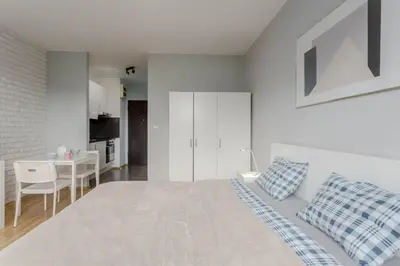 Łóżko lub łóżka w pokoju w obiekcie Chill Apartments Studio