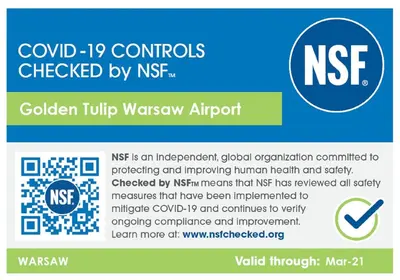 Certyfikat, podpis lub inny dokument wystawiony w obiekcie Golden Tulip Warsaw Airport