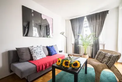 Część wypoczynkowa w obiekcie oompH Warsaw Central 3-bedroom Flat