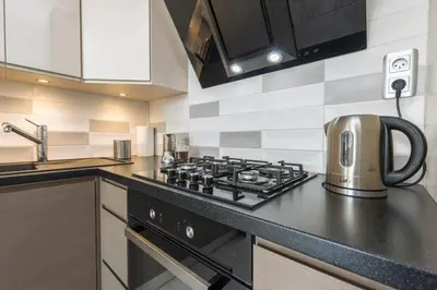 Kuchnia lub aneks kuchenny w obiekcie Avocado Apartment 2 rooms in the City Center