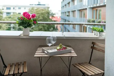 Balkon lub taras w obiekcie Poznańska P&O Apartments