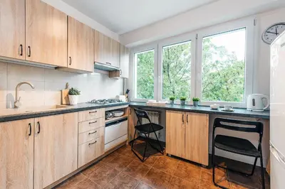 Kuchnia lub aneks kuchenny w obiekcie P&O Apartments Kasprzaka