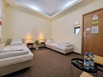 Łóżko lub łóżka w pokoju w obiekcie Helvetia Plus B&B - PRIVATE ROOMS and APARTMENTS