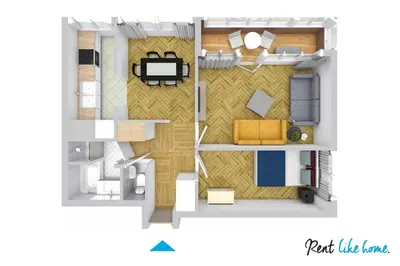 Plan piętra w obiekcie Warm & Family Friendly Apartment with Balcony by Noclegi Renters