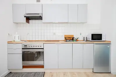 Kuchnia lub aneks kuchenny w obiekcie Green Kabaty Apartment 3