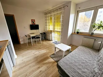 Telewizja i/lub zestaw kina domowego w obiekcie Green Kabaty Apartment 3
