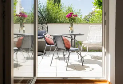 Balkon lub taras w obiekcie Stawki Watermelon Apartment