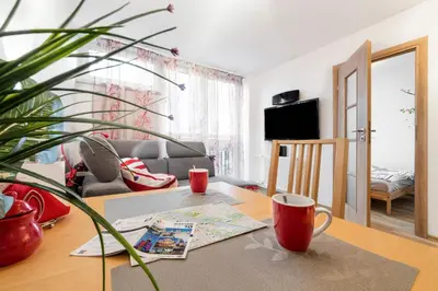 Część wypoczynkowa w obiekcie Apartment Saski Garden Marszalkowska street