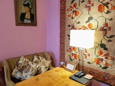 Część wypoczynkowa w obiekcie Apartament Polski Art Deco Free Parking