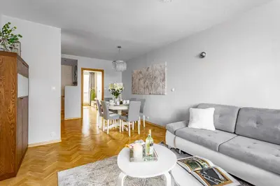 Część wypoczynkowa w obiekcie Hala Mirowska Apartments