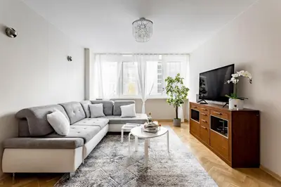 Telewizja i/lub zestaw kina domowego w obiekcie Hala Mirowska Apartments