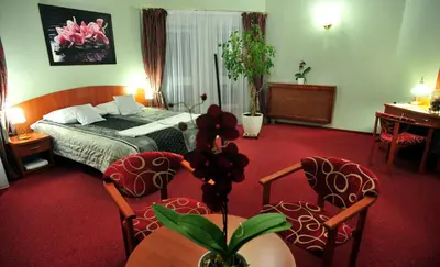 Łóżko lub łóżka w pokoju w obiekcie Hotel Złote Dęby