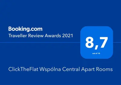 Certyfikat, podpis lub inny dokument wystawiony w obiekcie ClickTheFlat Wspólna Central Apart Rooms