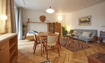 Część wypoczynkowa w obiekcie Warsaw Concierge Saska Studio