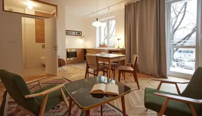 Część wypoczynkowa w obiekcie Warsaw Concierge Saska Studio