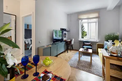 Telewizja i/lub zestaw kina domowego w obiekcie OCHOTA P&O Serviced Apartments